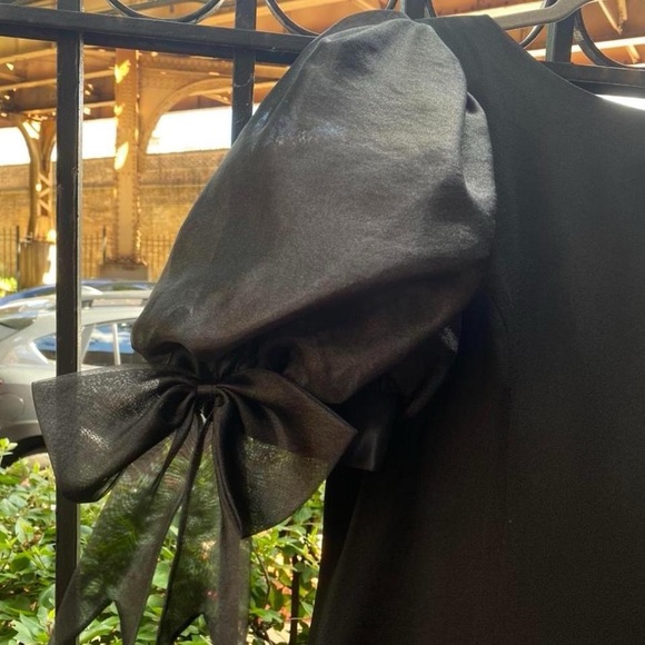 vintage 80s bow sleeve dress - Picture 2 of 4